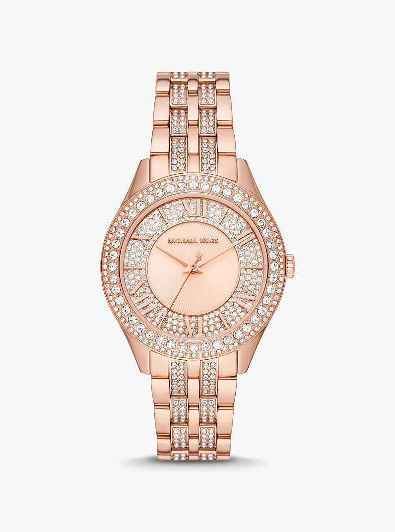 Armbanduhr Harlowe im Ros&eacute;-Goldton mit Pav&eacute; in ROTGOLDTON | Michael Kors