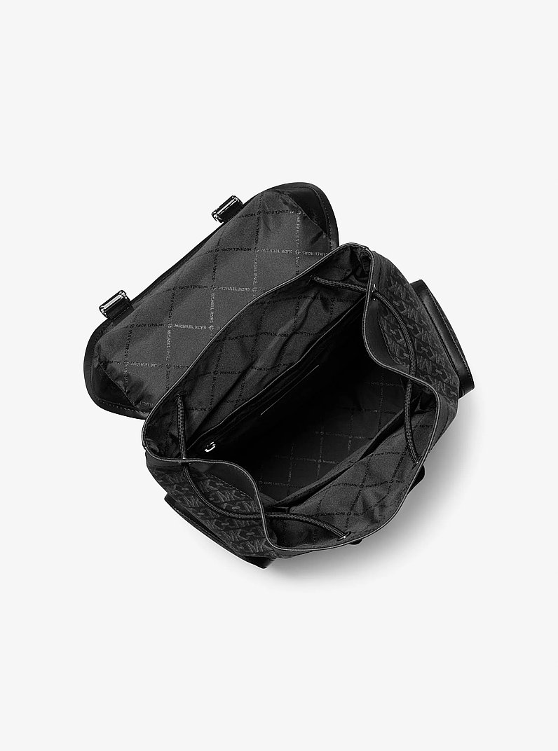 Hudson Empire Monogram Backpack in BLACK | Michael Kors