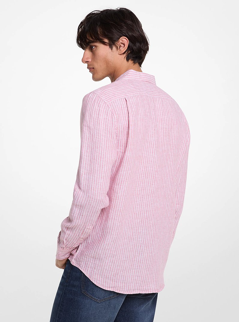 Striped Linen Shirt in DUSTY ROSE | Michael Kors