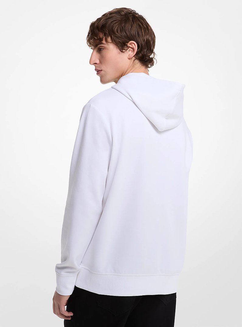 Logo Cotton Blend Hoodie in WHITE | Michael Kors