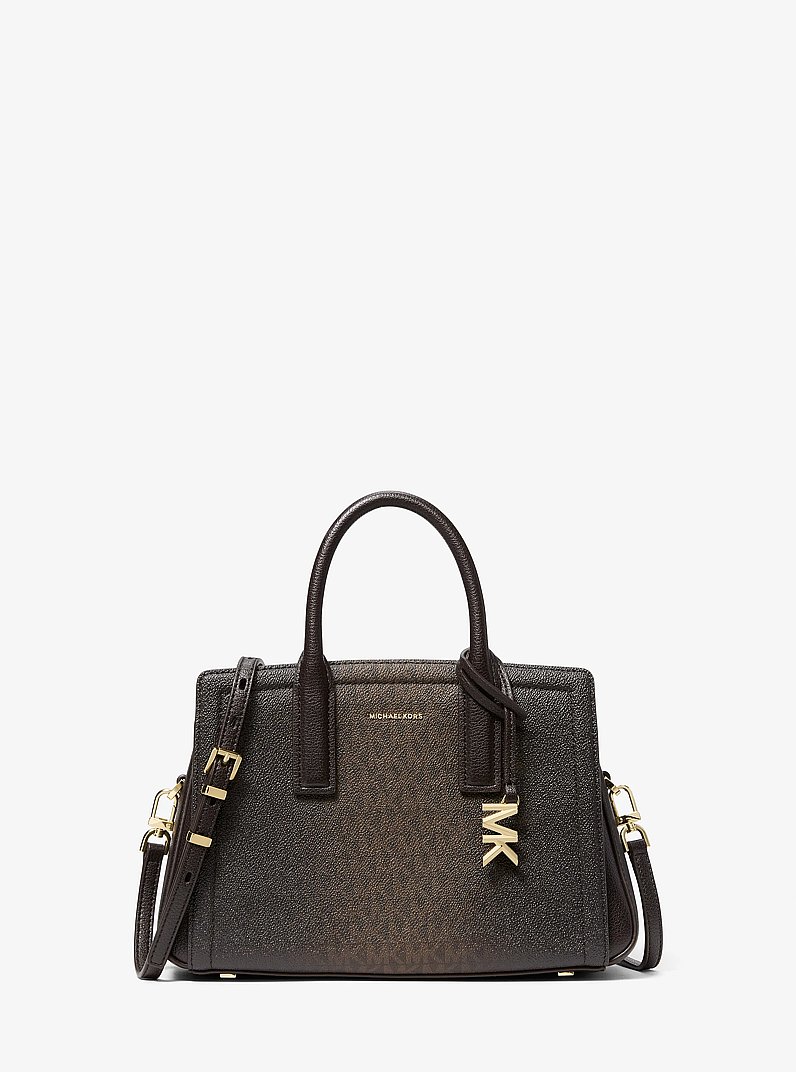Henkeltasche Laila Small mit Signature-Logomuster in SCHOKOLADE | Michael Kors