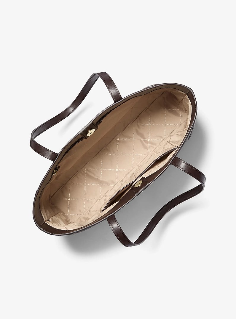 Sallie Large Signature Logo Tote Bag in CHOCOLATE | Michael Kors