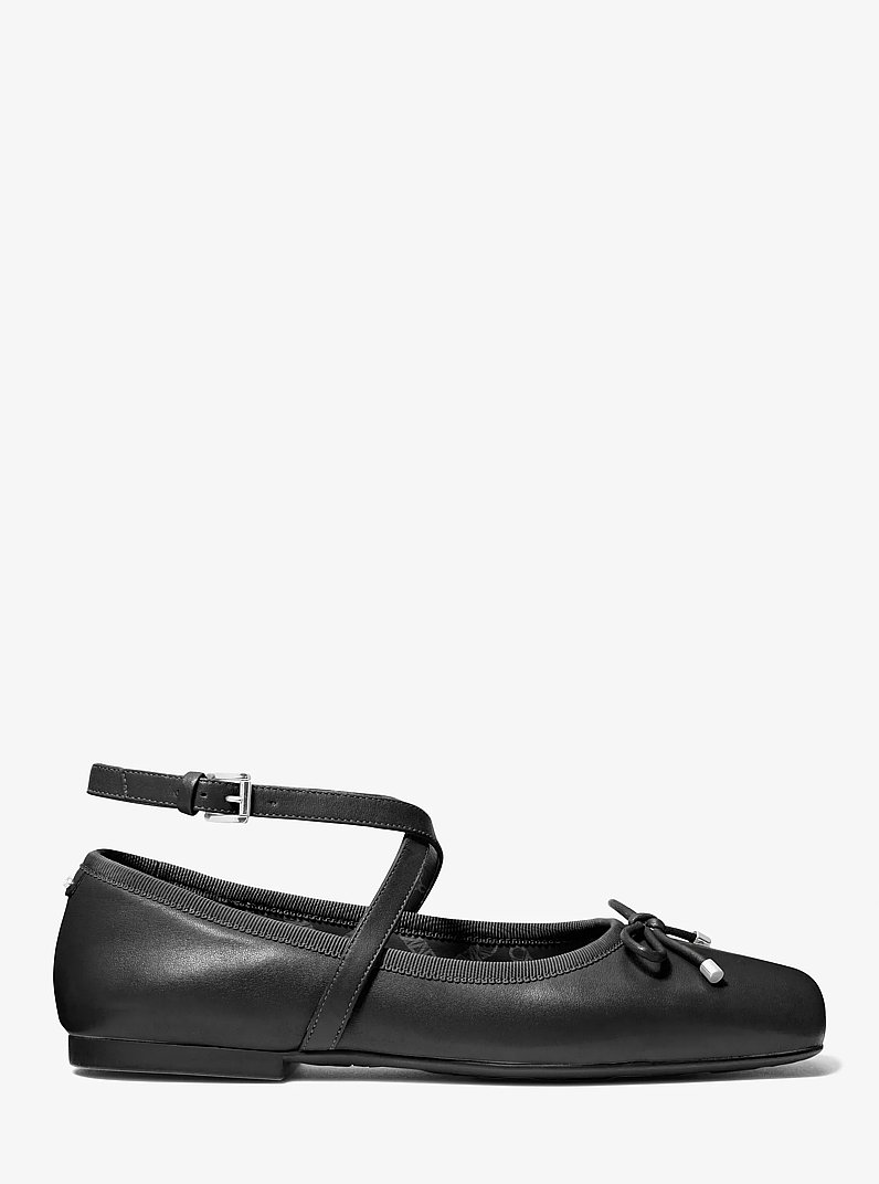 Collette Leather Ballet Flat in BLACK | Michael Kors