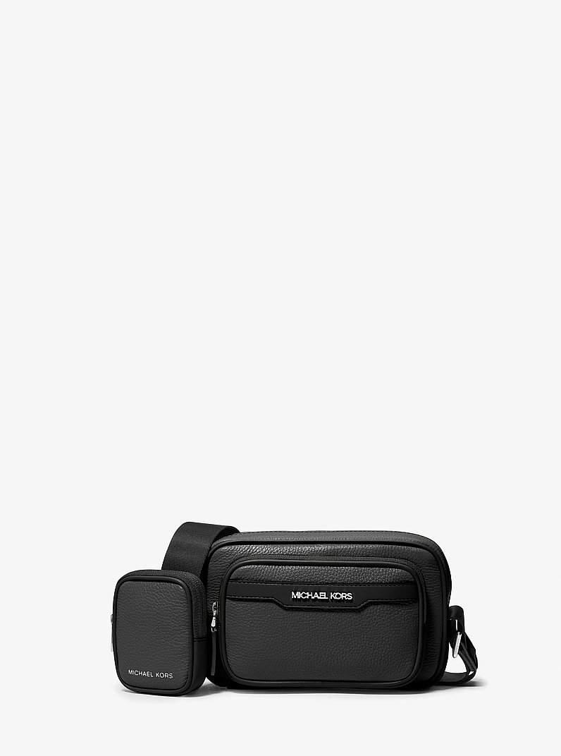 Cooper Pebbled Leather Camera Bag in BLACK | Michael Kors