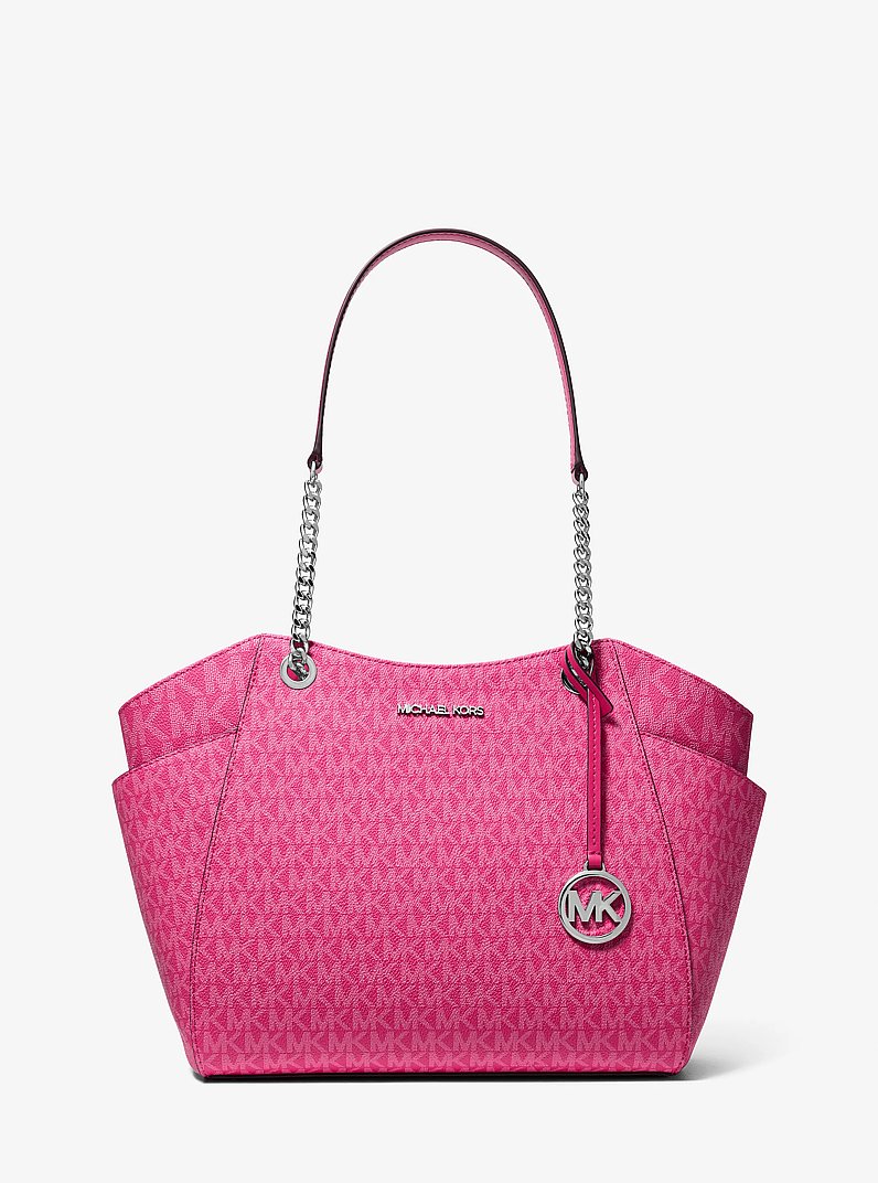 Jet Set Large Signature Logo Shoulder Bag in DRAGONFRUIT | Michael Kors
