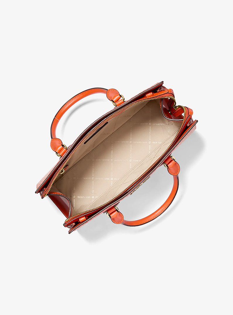 Bolso satchel Sheila mediano ombr&eacute; con logotipo de la marca in ROJO ARCILLA | Michael Kors