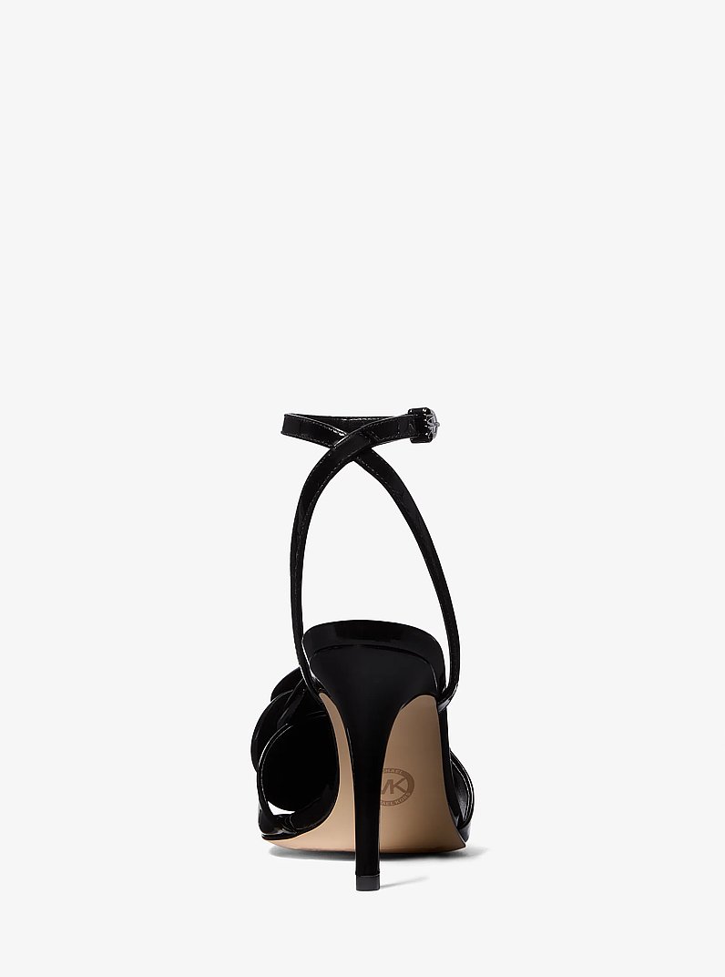 Elodie Patent Leather Sandal in BLACK | Michael Kors