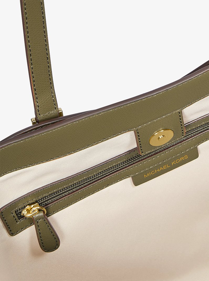 Taryn Large Leather Tote Bag in SAFARI GREEN | Michael Kors