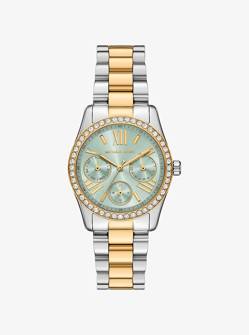 Orologio Lexington bicolore con pav&eacute; in BICOLORE | Michael Kors