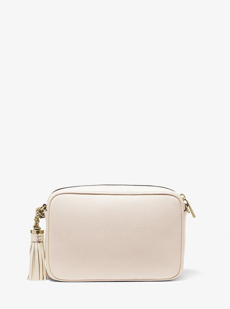 Jet Set Medium Pebbled Leather Crossbody Bag in LT CREAM | Michael Kors