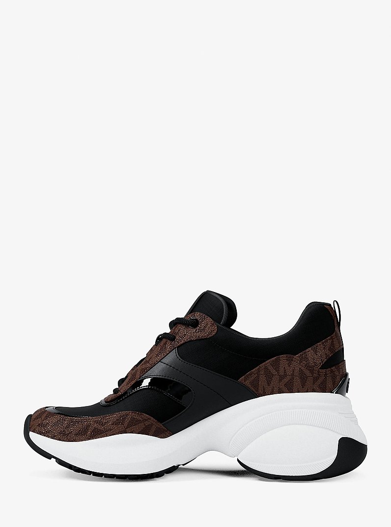 Sneaker Kaia con stampa logo in MARRONE/NERO | Michael Kors