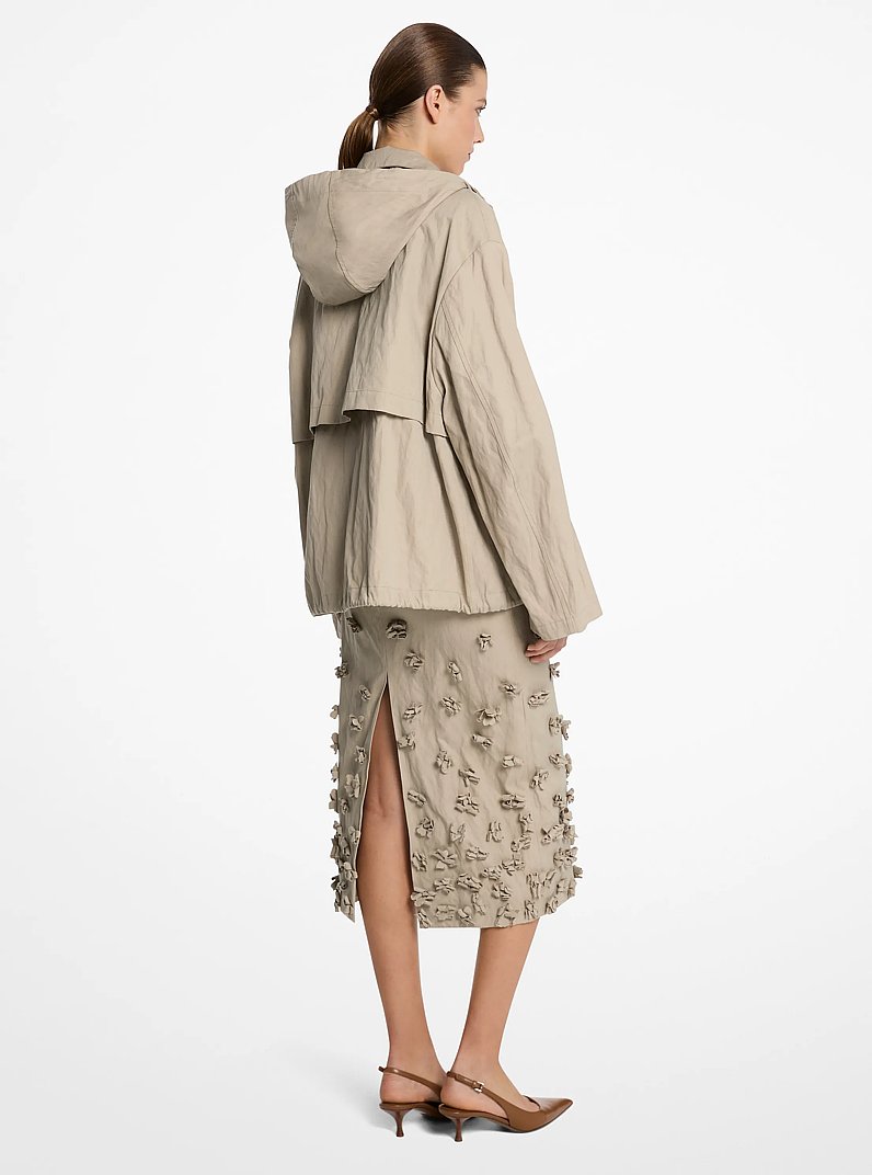 Crushed Cotton Gabardine Anorak in ALMOND | Michael Kors