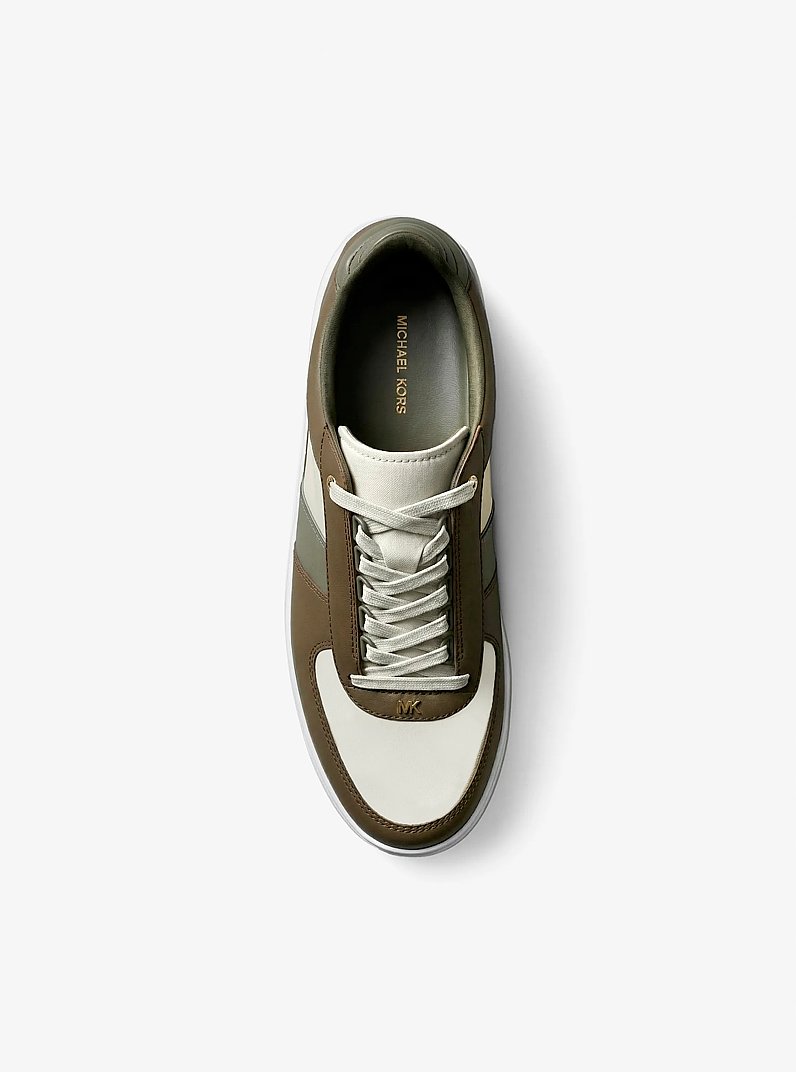 Brady Color-Block Leather Sneaker in LODEN MULTI | Michael Kors