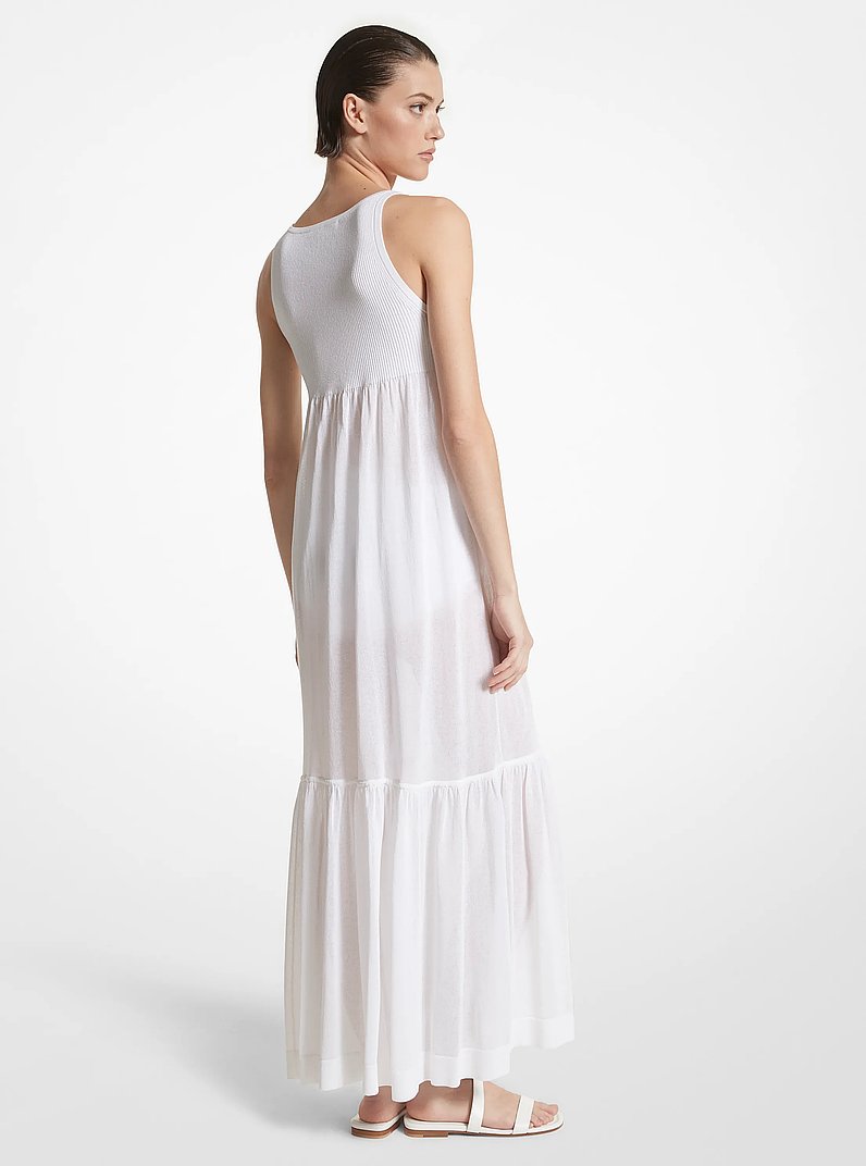 Tulle Viscose Blend Tiered Dress