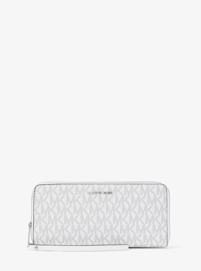 Jet Set Large Signature Logo Continental Wallet in OPTIC WHITE | Michael Kors