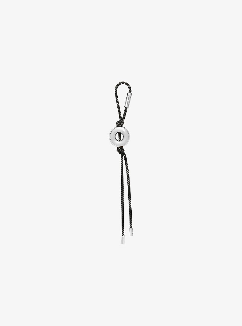Initial Silver-Tone and Speckled Cord Bag Charm in SH RHODIUM | Michael Kors