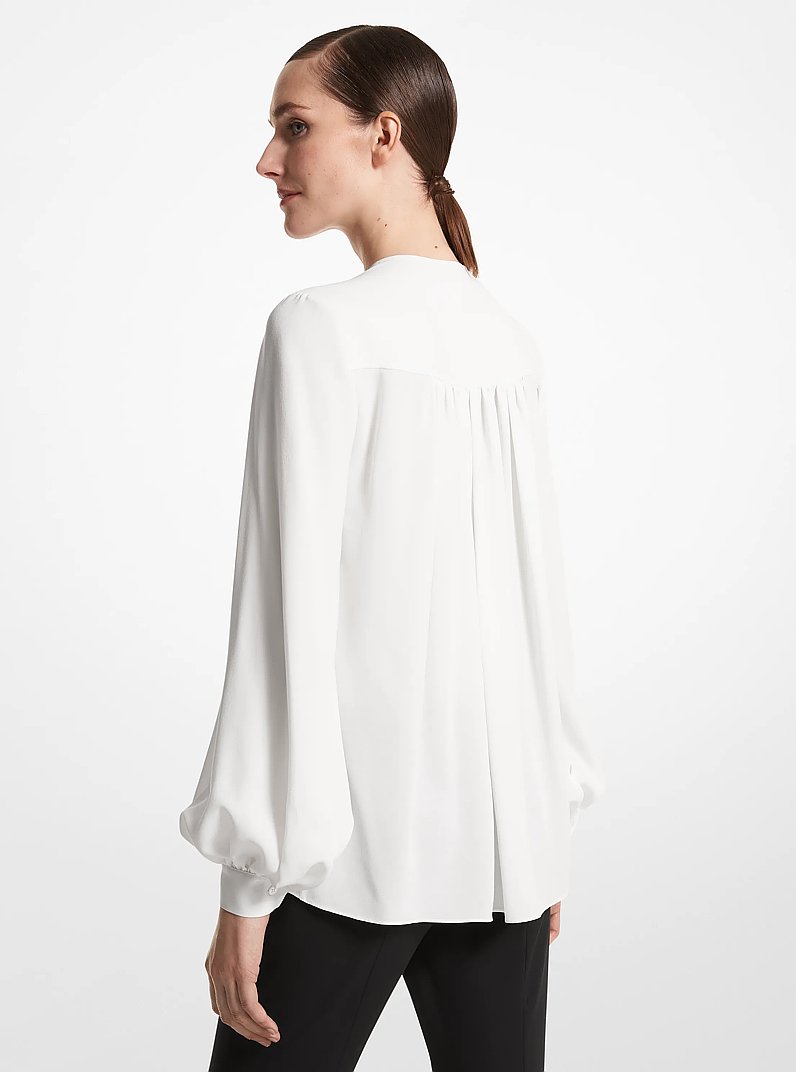 Blusa de seda georgette in BLANCO INTENSO | Michael Kors