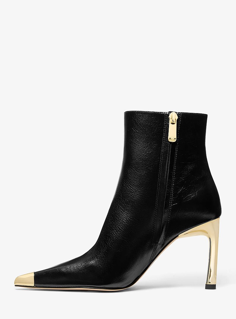 Kasia Leather Boot in BLACK | Michael Kors