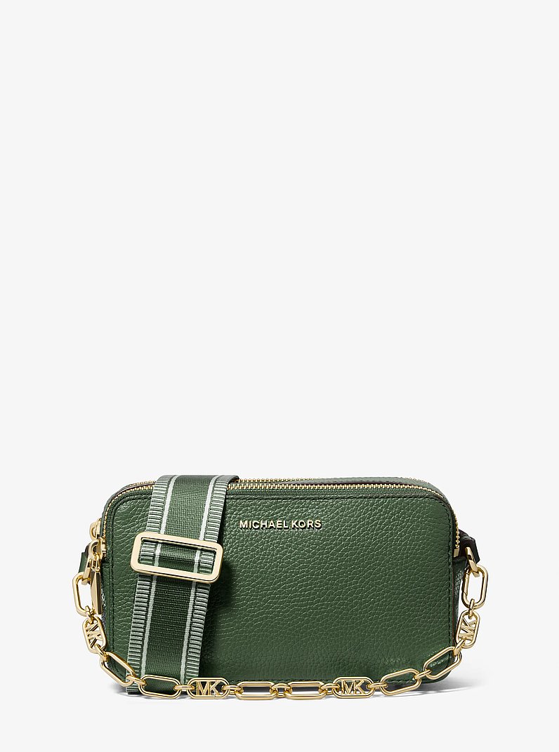 Camera bag Jet&nbsp;Set piccola in pelle martellata con doppia zip in VERDE AMAZZONIA | Michael Kors