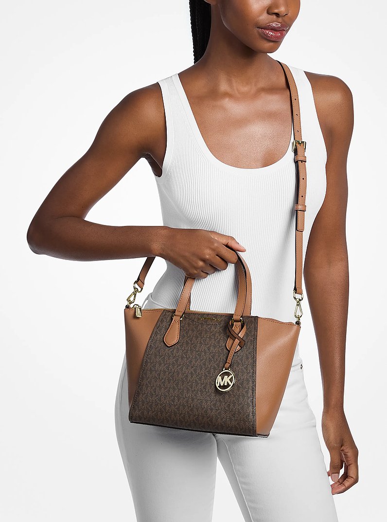 Petit sac &agrave; bandouli&egrave;re Lorita &agrave; logo Signature in BRONZE/NOISETTE | Michael Kors
