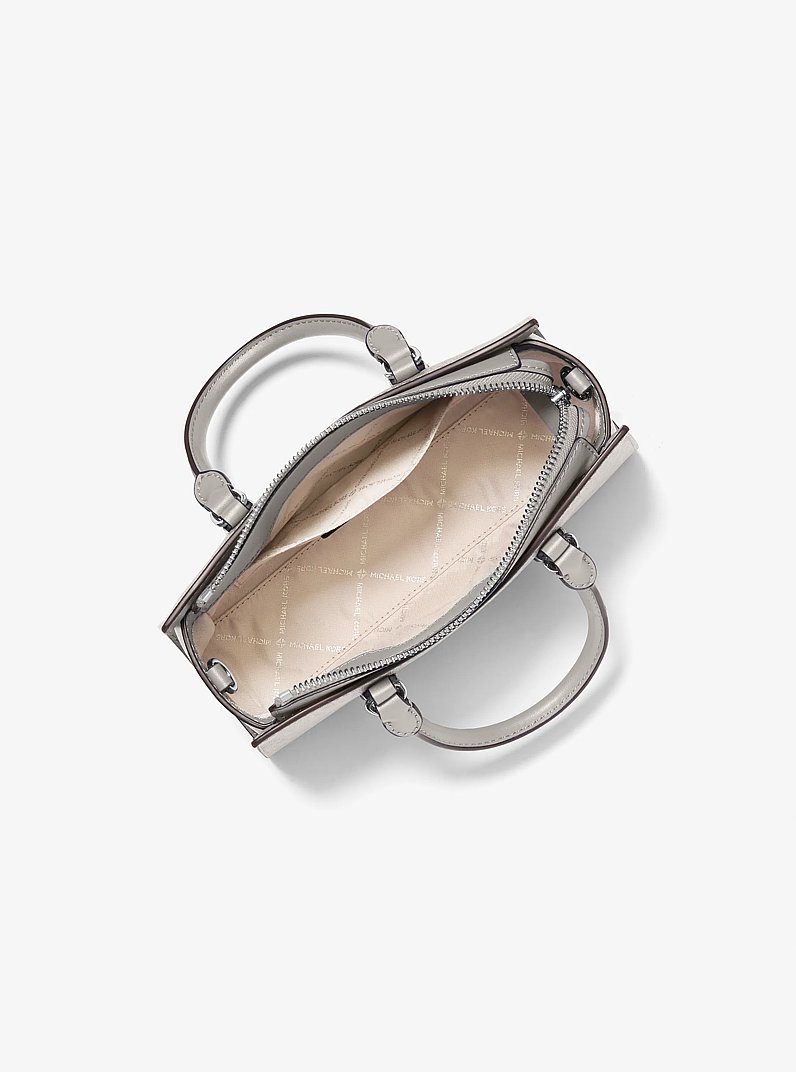 Arden Small Signature Logo Messenger Bag in PEARL GREY | Michael Kors