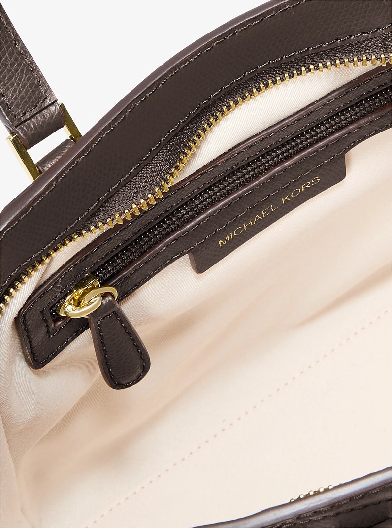 Taryn Small Leather Convertible Crossbody Bag in CHOCOLATE | Michael Kors