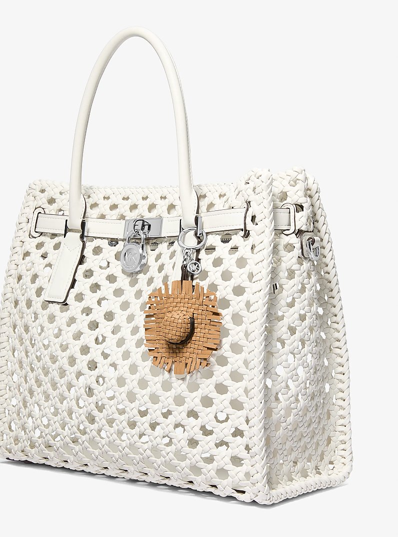Woven Leather Hat Bag Charm in PEANUT | Michael Kors