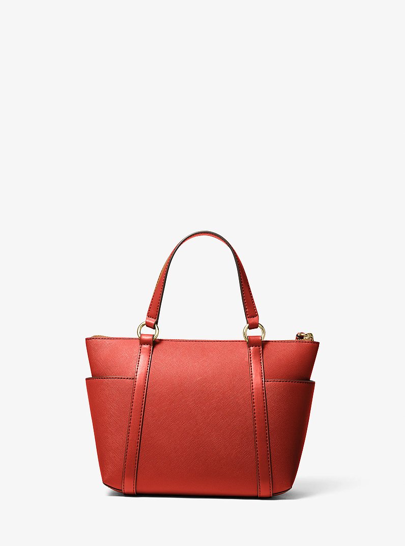 Sullivan Small Saffiano Leather Top-Zip Tote Bag in BR TERRACTTA | Michael Kors