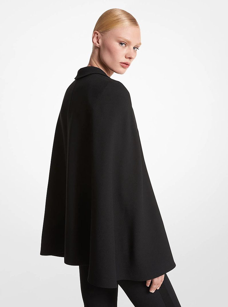 Chaqueta de esmoquin tipo capa de crep&eacute; sabl&eacute; doble in NEGRO | Michael Kors