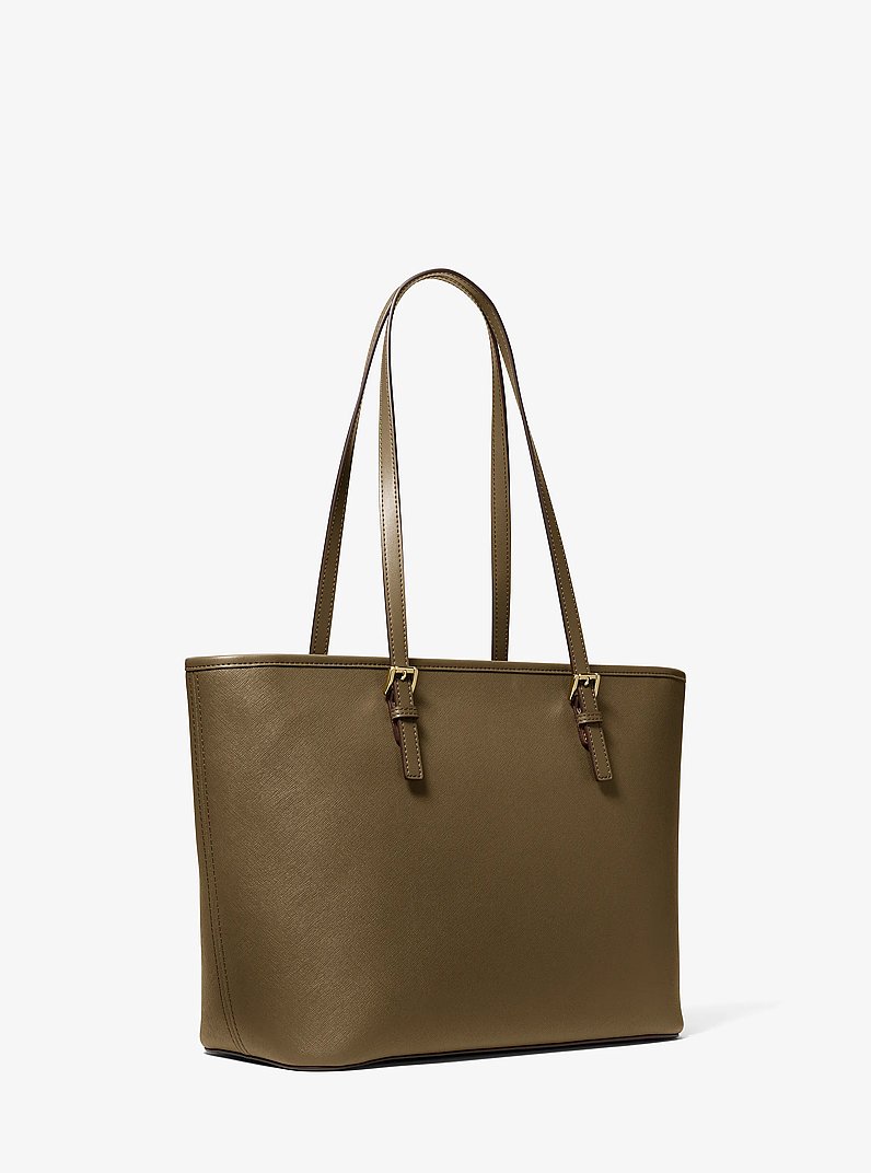 Borsa tote Jet Set in pelle Saffiano con ciondolo in LODEN | Michael Kors