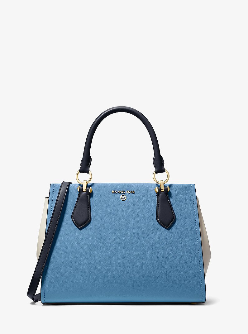 Marilyn Medium Color-Block Saffiano Leather Satchel - Sale