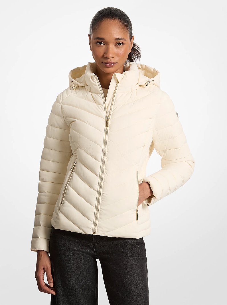 Chevron Quilted Jacket in BONE | Michael Kors