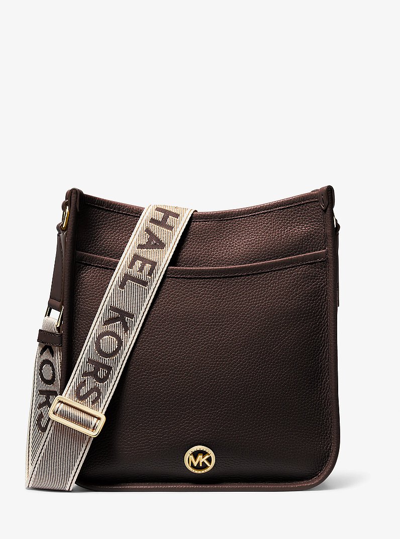 Grand sac messager Luisa en cuir grain&eacute;