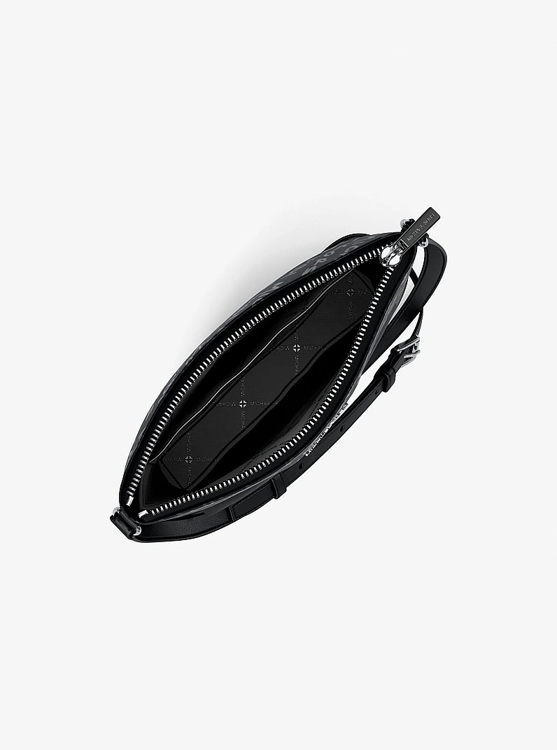 Prescott Small Logo Printed Nylon Crossbody Bag in BLACK | Michael Kors
