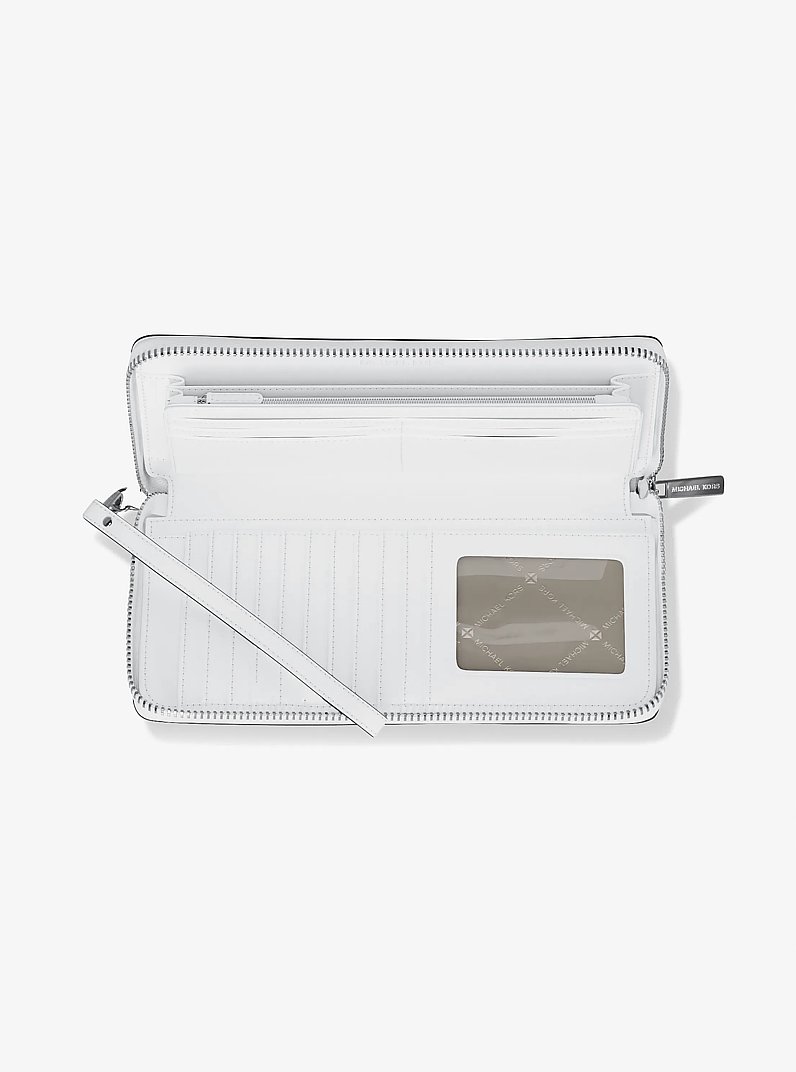 Cartera Continental grande de piel granulada in BLANCO INTENSO | Michael Kors