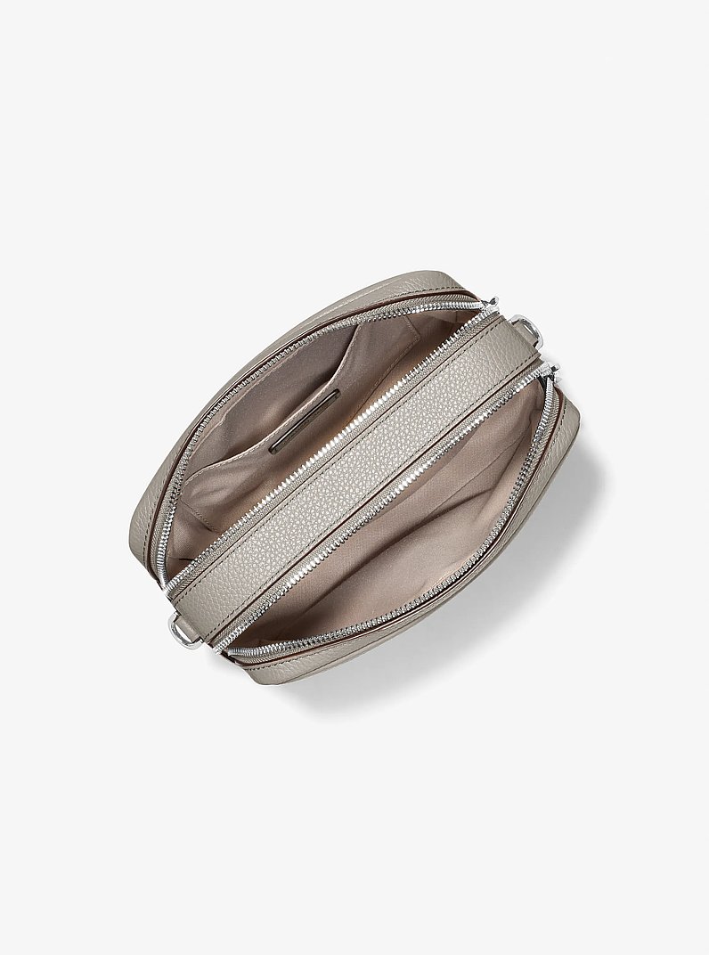 Bryant Medium Pebbled Leather Camera Crossbody Bag in HEATHER GREY | Michael Kors
