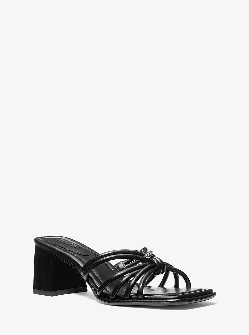 Astra Leather Mule in BLACK | Michael Kors