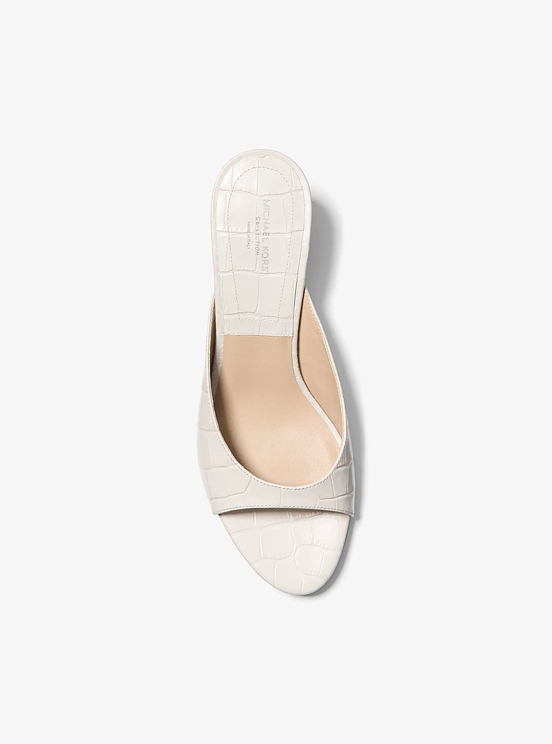 Mula Arianna de cuero con grabado de cocodrilo in OSTRA | Michael Kors