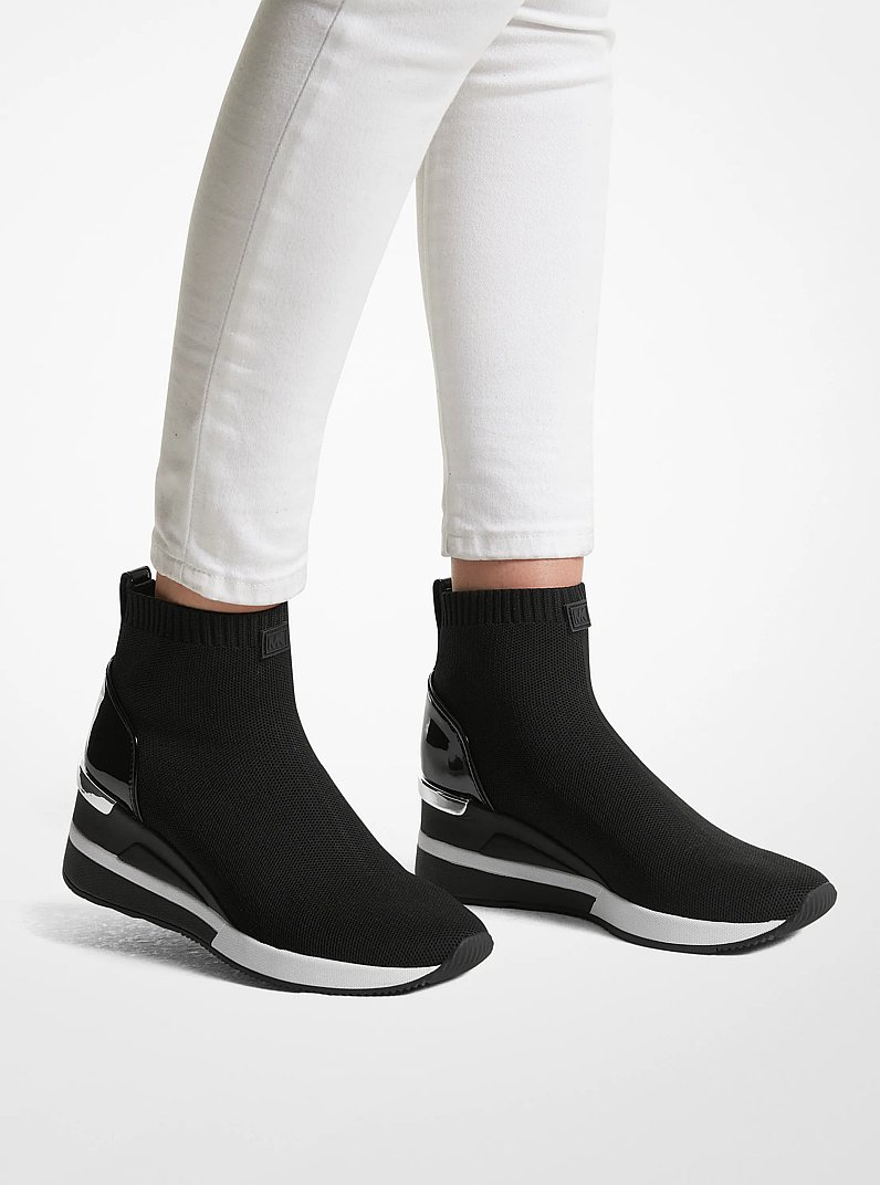 Skyler Stretch-Knit Sock Sneaker in BLACK | Michael Kors