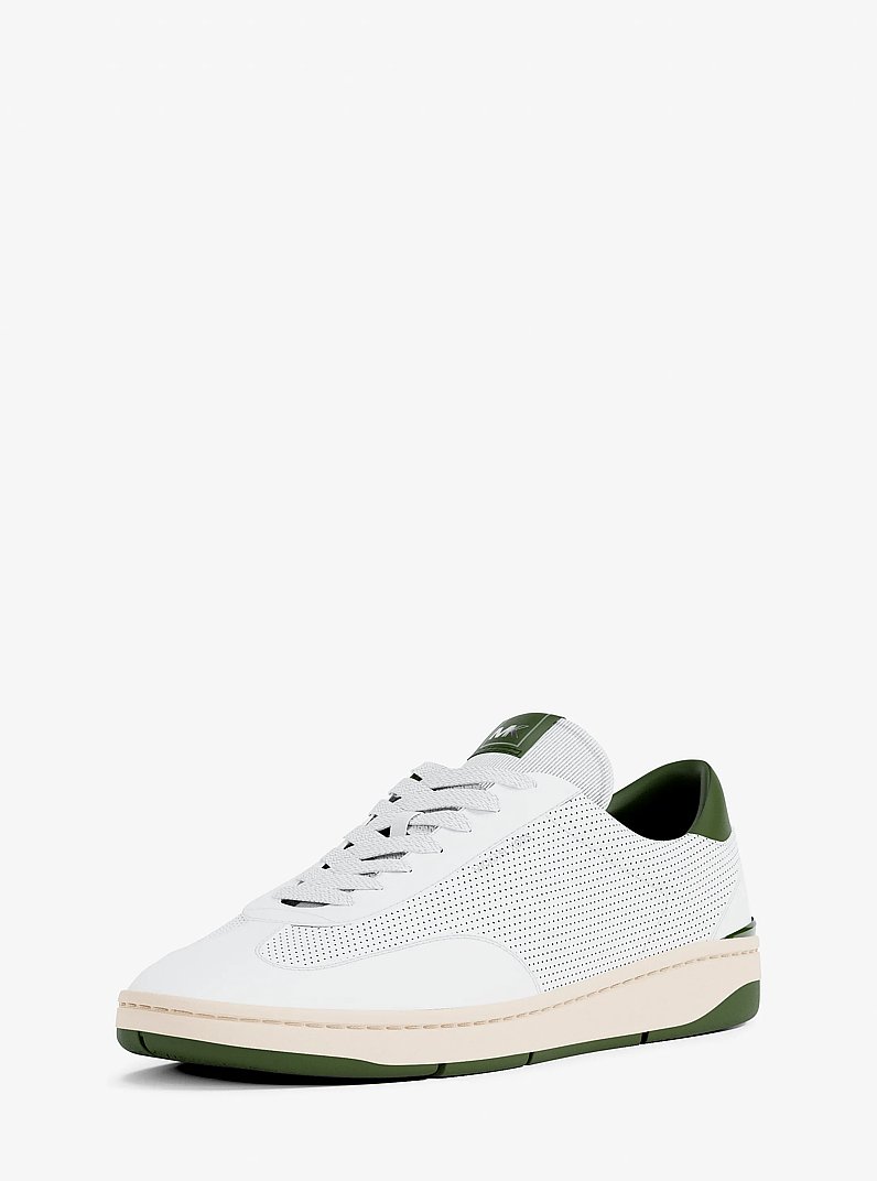 Wilton Perforated Leather Sneaker in EVERGREEN | Michael Kors