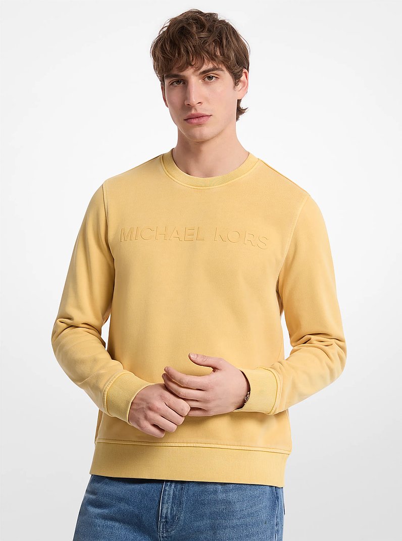 Logo Garment-Dyed Cotton Crewneck in AMARILLO MARGARITA | Michael Kors