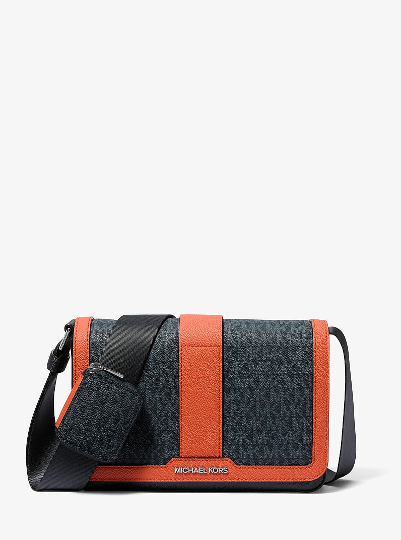 Cooper Color-Block Signature Logo Crossbody Bag with Pouch in RED CLAY | Michael Kors