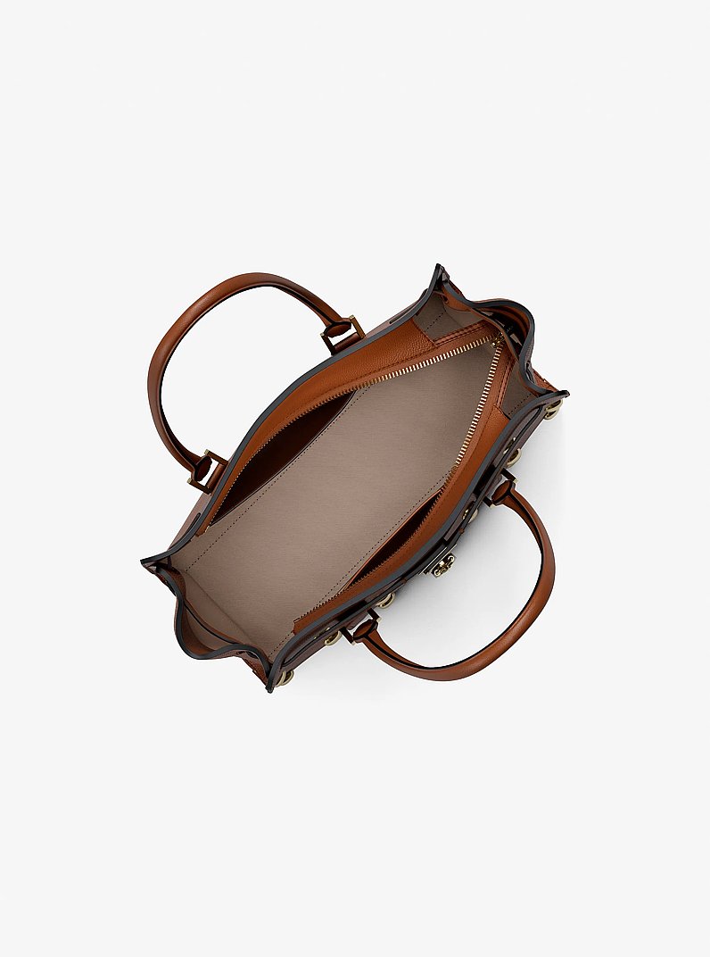 Henkeltasche Hamilton Moderne Small aus Leder mit Nieten in LUGGAGE | Michael Kors