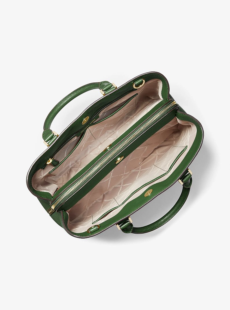 Henkeltasche Camille Large aus gekrispeltem Leder in AMAZONASGR&Uuml;N | Michael Kors