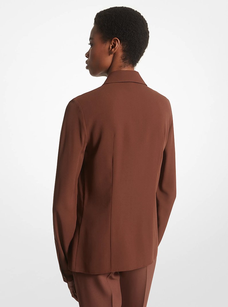 Hansen Silk Georgette Shirt in NUTMEG | Michael Kors
