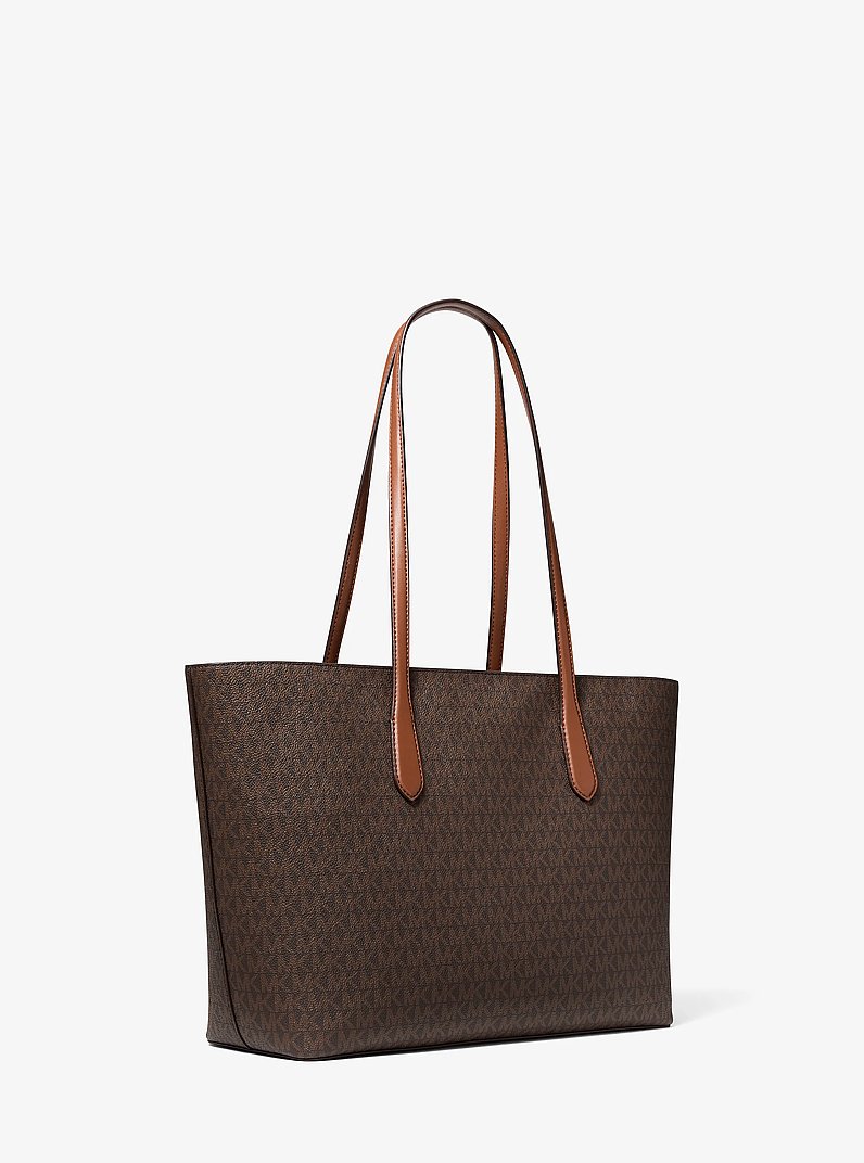 Arden Large Signature Logo Tote Bag in BROWN | Michael Kors