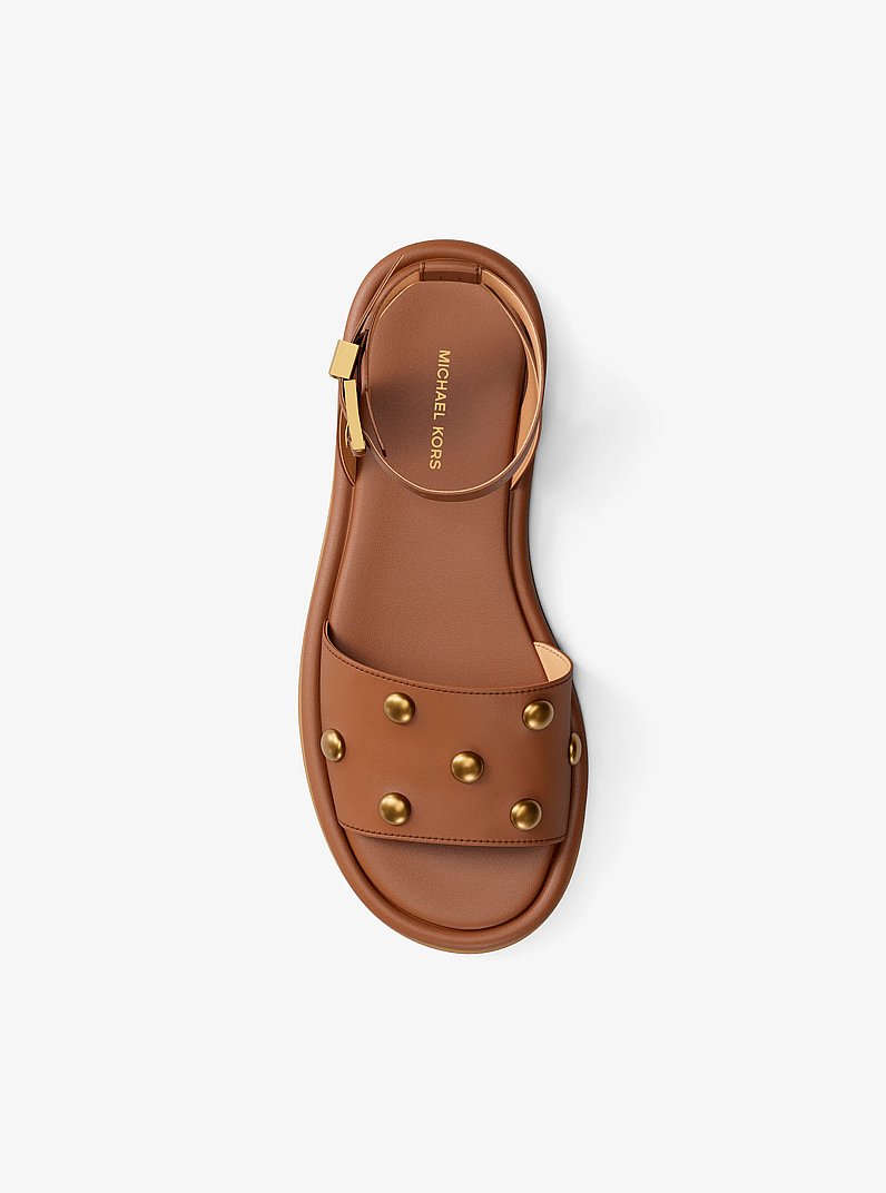 Sandale Rosetta aus Leder mit Nieten in LUGGAGE | Michael Kors