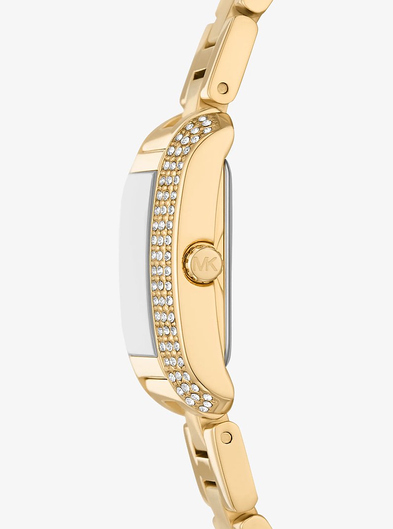 Mini Emery Pav&eacute; Gold-Tone Watch and Bracelet Gift Set in GOLD | Michael Kors