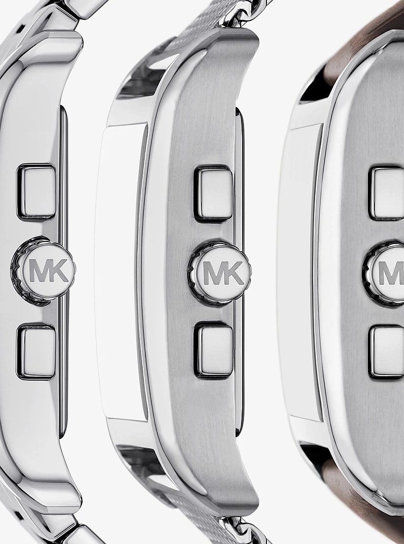 Monroe Silver-Tone Watch Strap Set in SILVER | Michael Kors