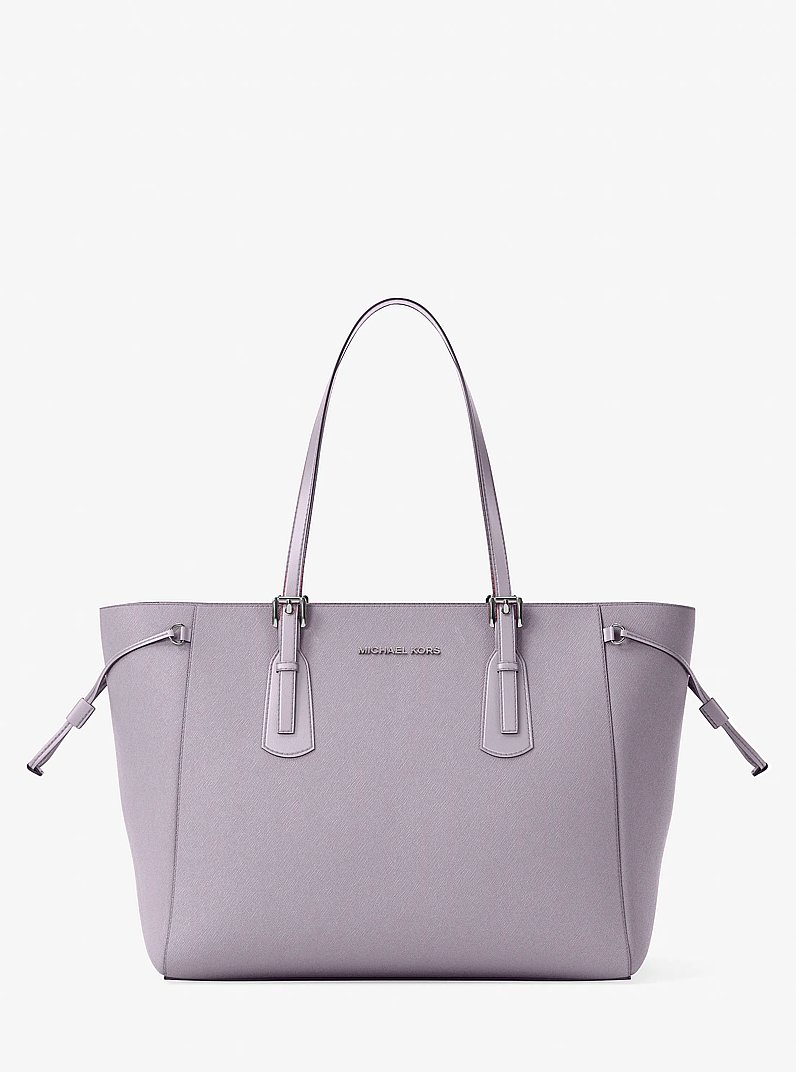 Voyager Large Saffiano Leather Tote Bag in LILAC | Michael Kors